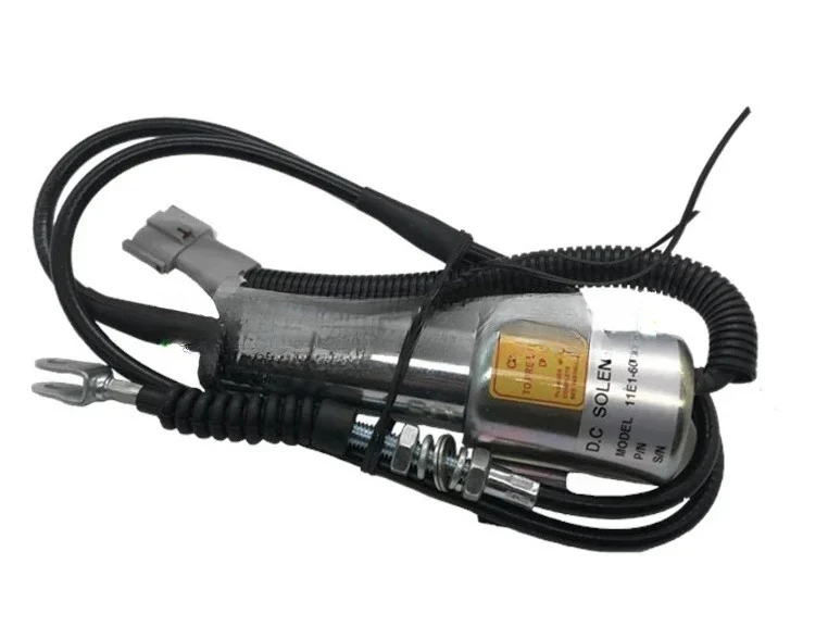 Excavator R215-7-9 Engine Shutoff Controller Switch Electromagnetic Valve Fuel Shutoff Valve/11E1-60100-24