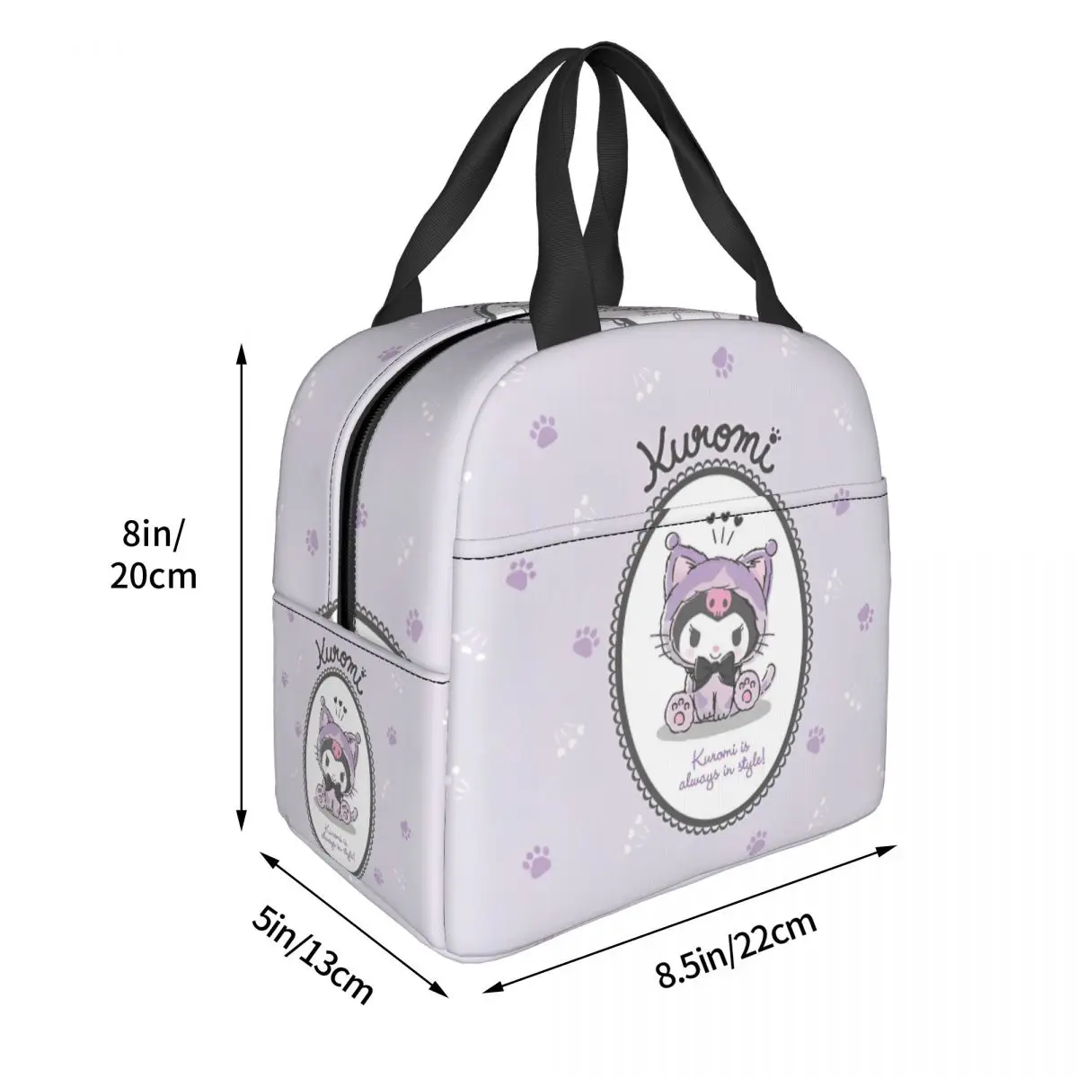 Sanrio Kuromi Cute Cartoon Insulated Lunch Bags High Capacity Lunch Container Thermal Bag Lunch Box Tote School Picnic Girl Boy