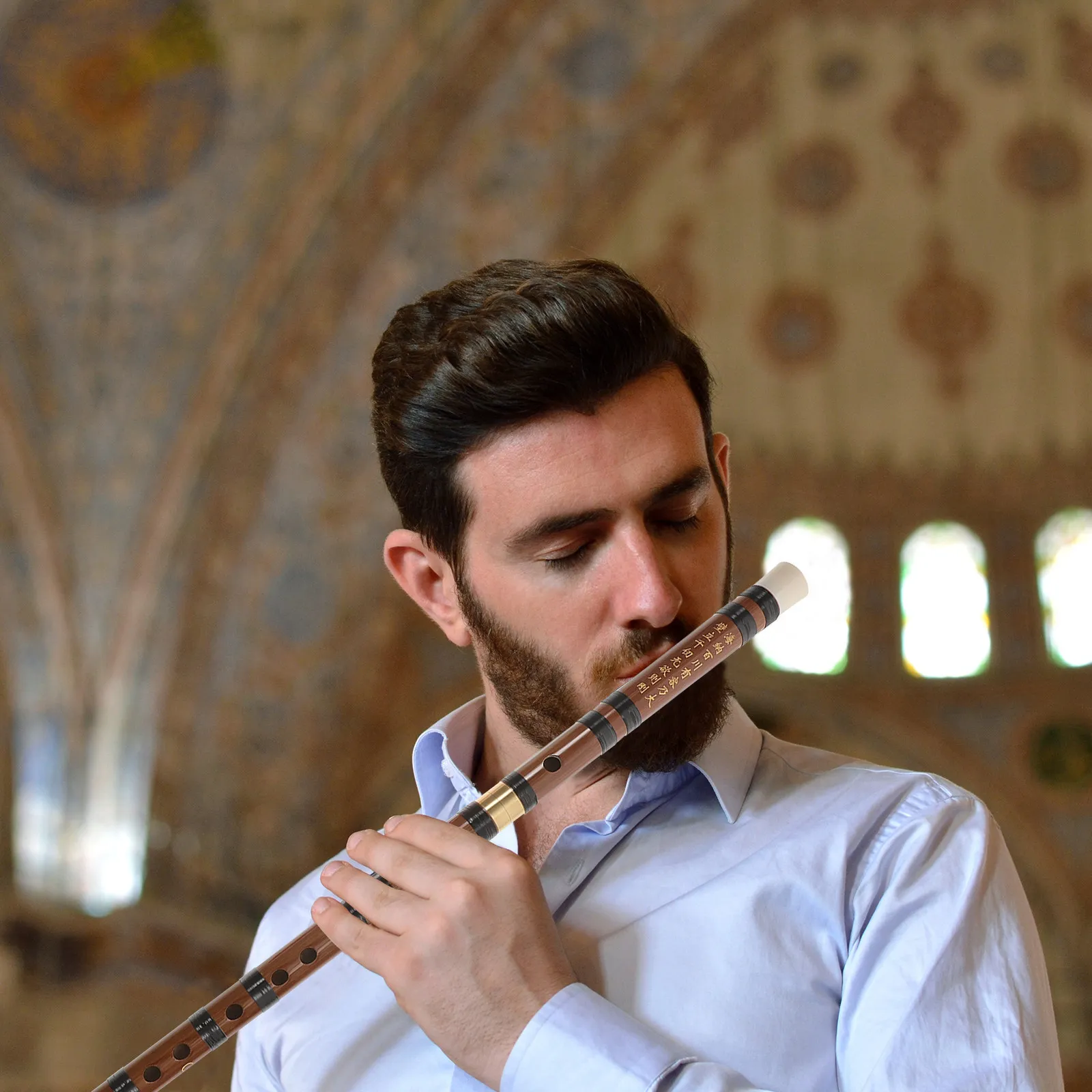 Musical Instrument That You Blow Into - 1 Flûte en bambou professionnelle, instrument