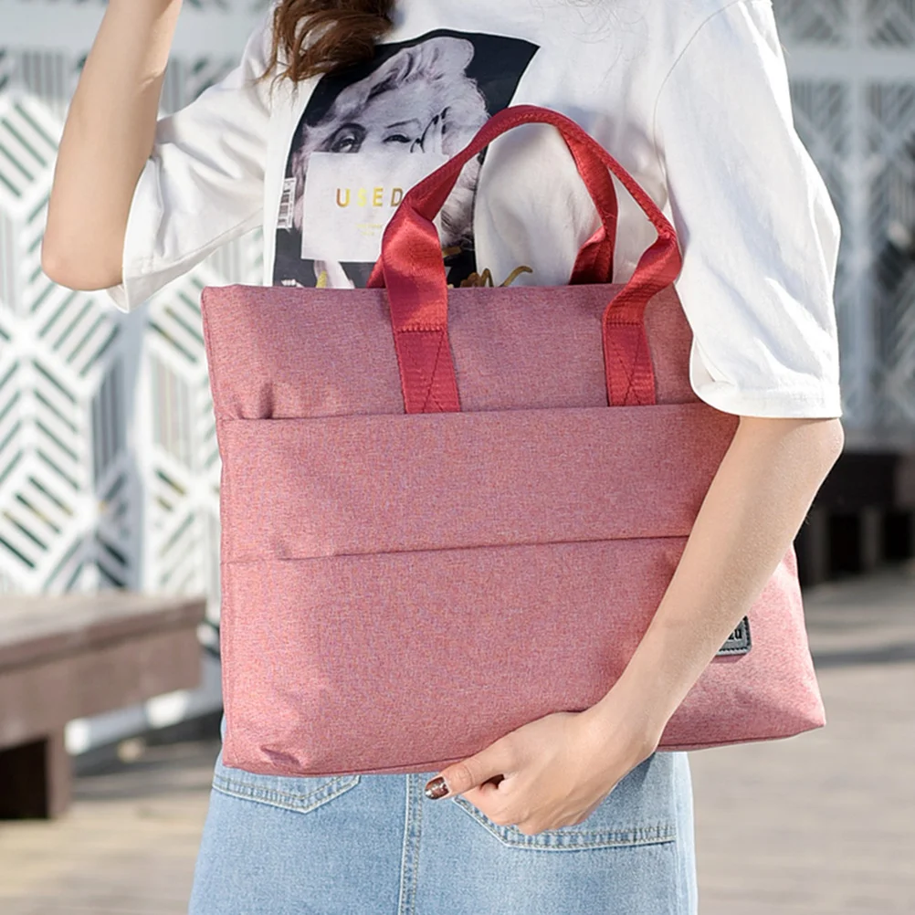 حقيبة كمبيوتر محمول من قماش أكسفورد مقاس 16 بوصة، خفيفة الوزن ومتينة ومقاومة للماء، حقيبة مستندات مكتبية كاجوال للنساء