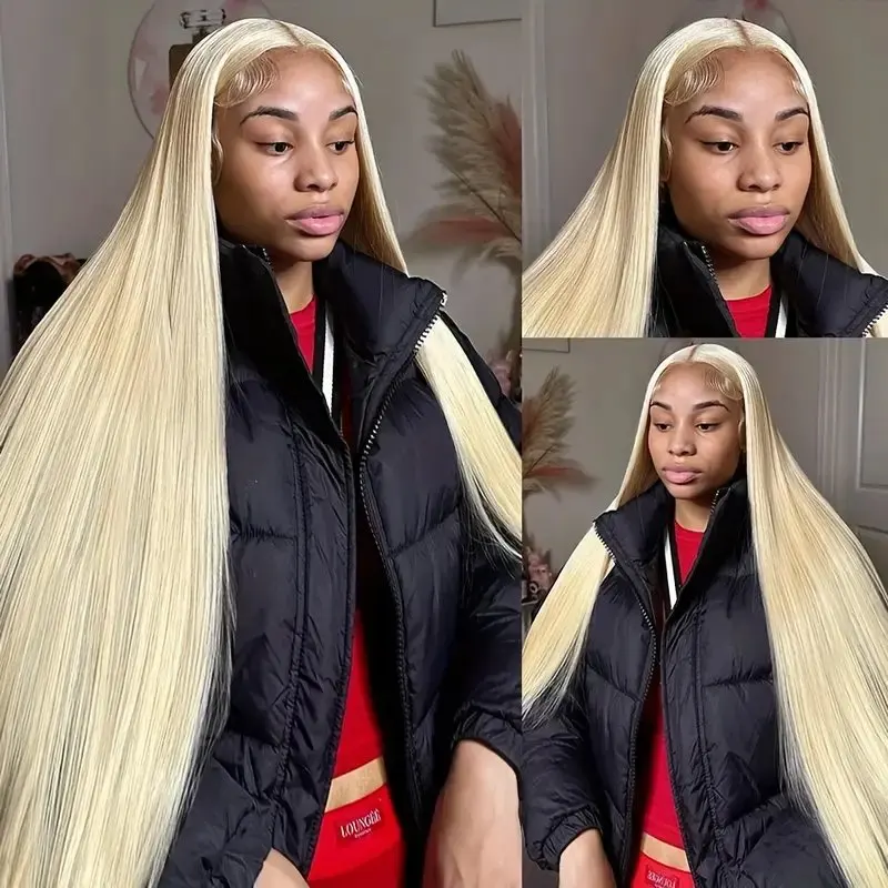 Rosabeauty 613 HD Straight Hair Lace Front Human Hair Wigs Glueless 13X4 Frontal Wig Preplucked 200% 250% 8 40Inches 13x6 Blonde