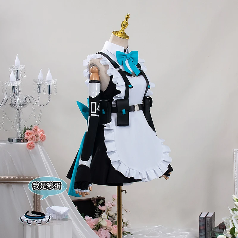 Asuka UDonoki Cosplay pour le jeu, Blue Archive, Cute Maid Outfit, Long fur s, 600 Costume E