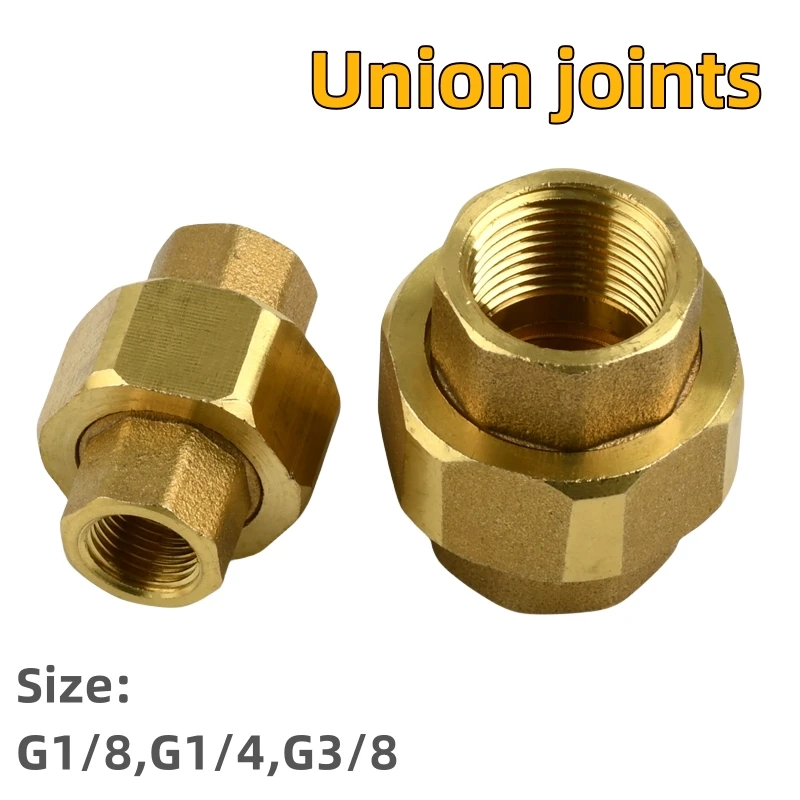 

Brass Double Female Thread Union Joints 1/8" 1/4" 3/8" Mechanical Pneumatic Accessories Water Pipes Union Copper Fittings