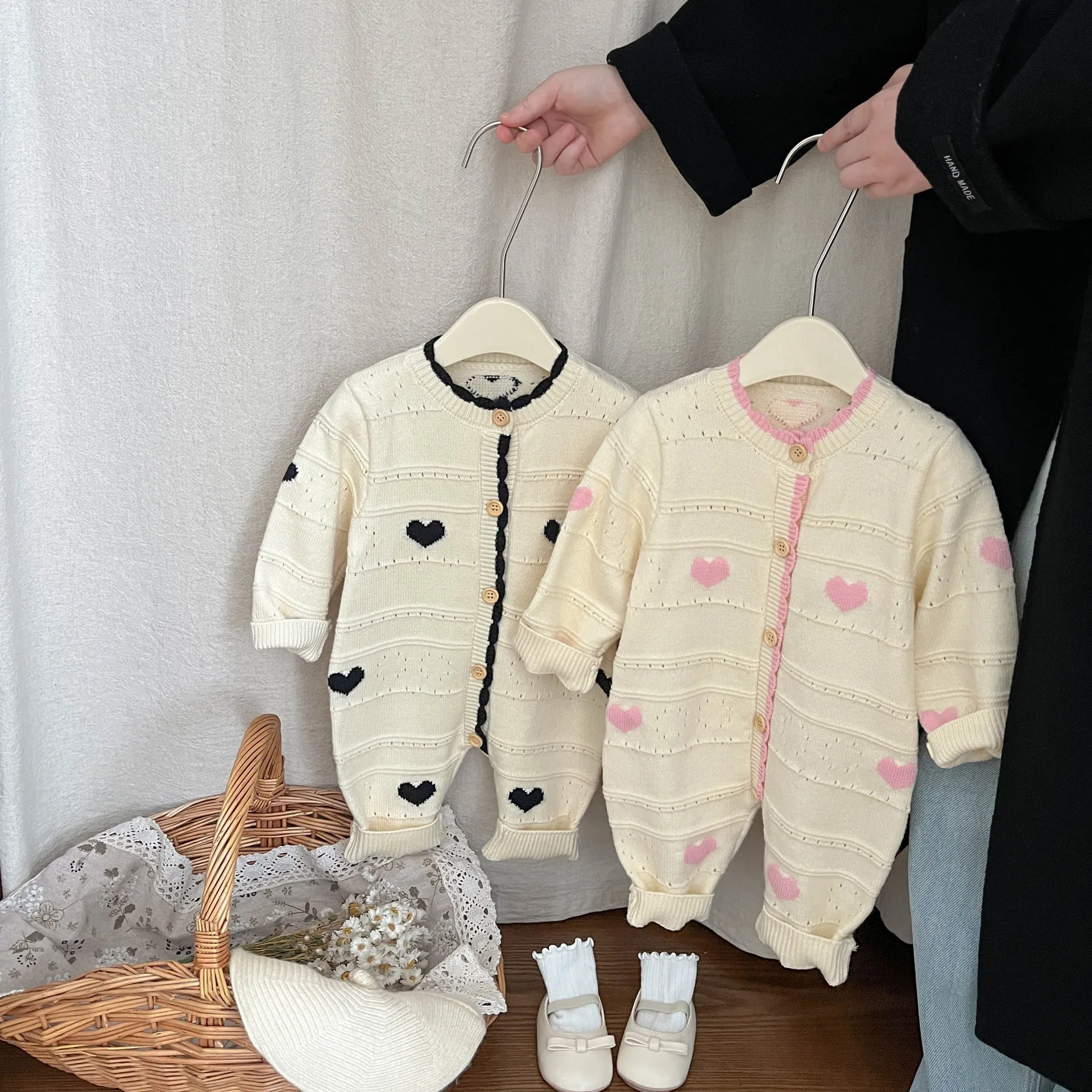 

Детские комбинезоны UNITIM для девочек, жаккардовые комбинезоны для новорожденных девочек, вязаные весенние комбинезоны для малышей, боди для девочек, комбинезоны для младенцев