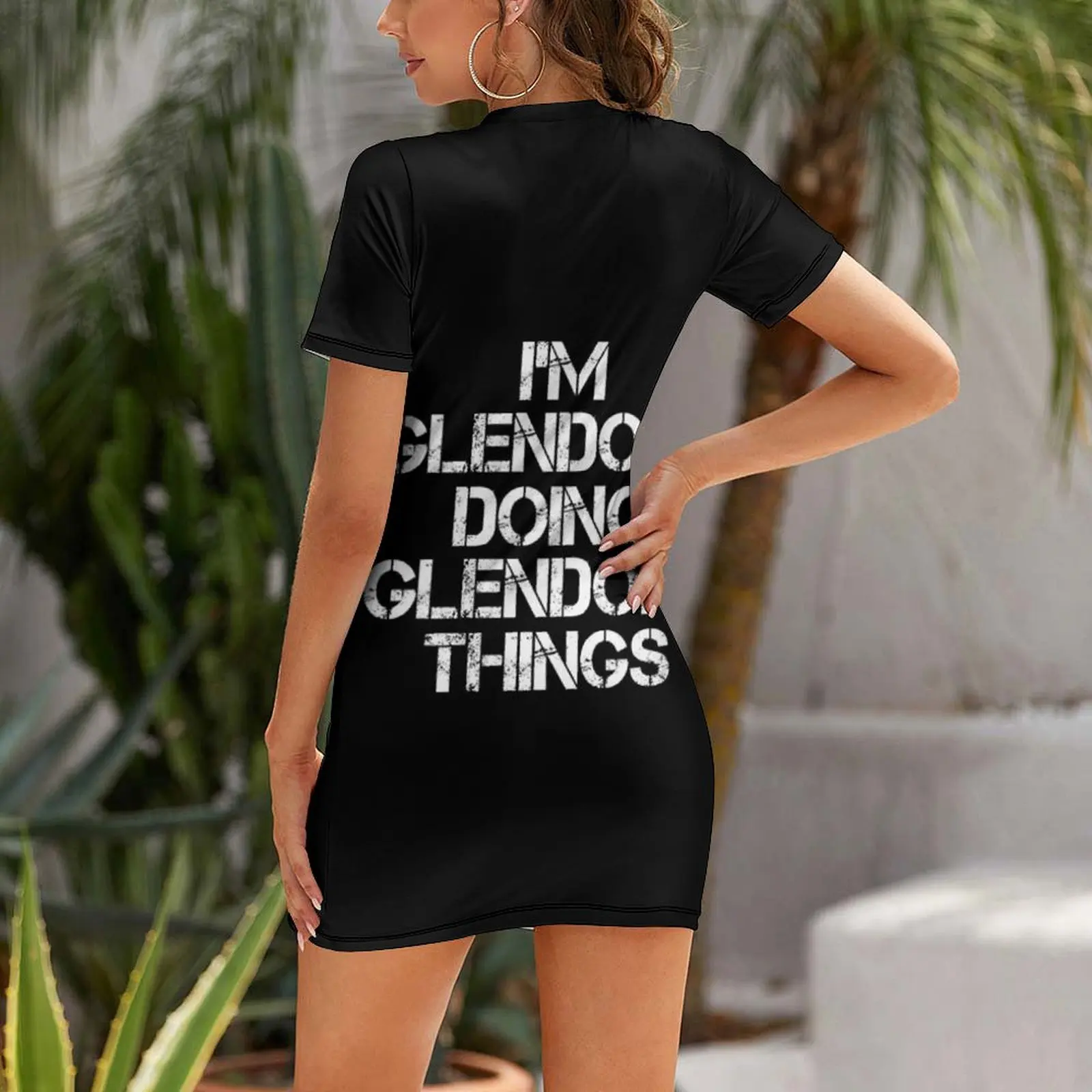 Glendora Name T Shirt - I'm Glendora Doing Glendora Things Name Gift Item Tee Short Sleeved Dress women's evening dresses