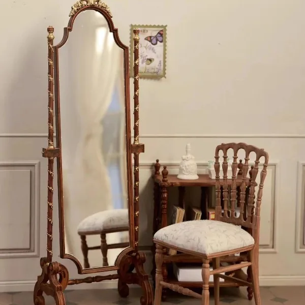 Full-length mirror Floor mirror  mirror August series Mini miniature furniture for ba