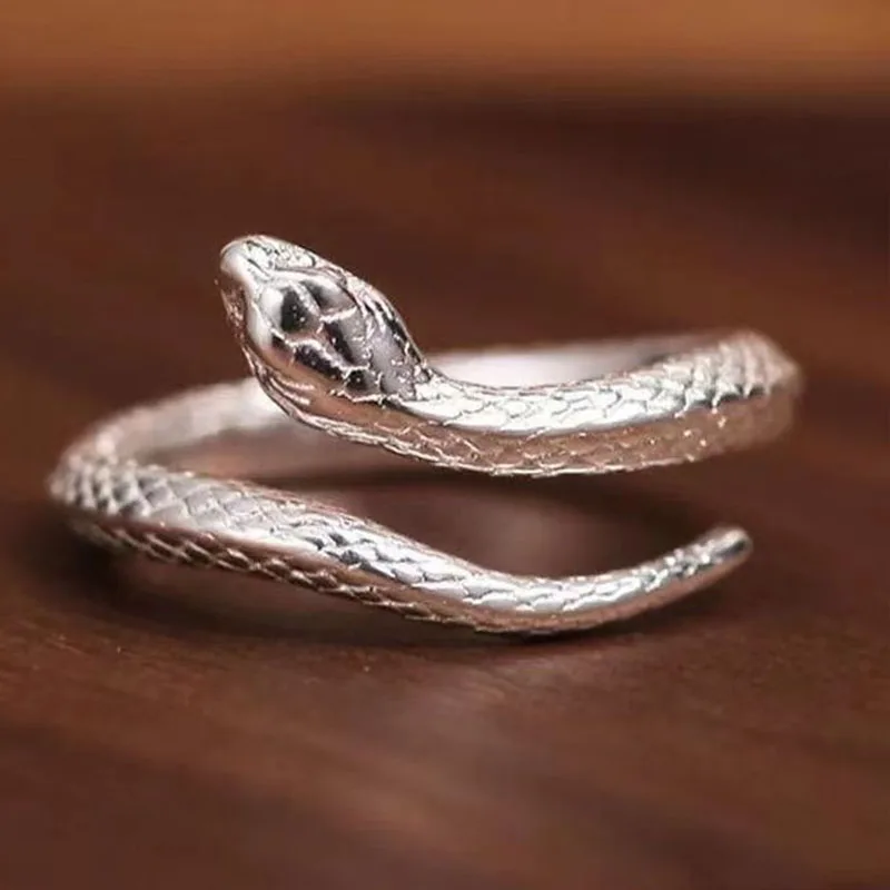 New Halloween Punk Snake Ring Women's Silver Adjustable Fashion Party Women's Jewelry