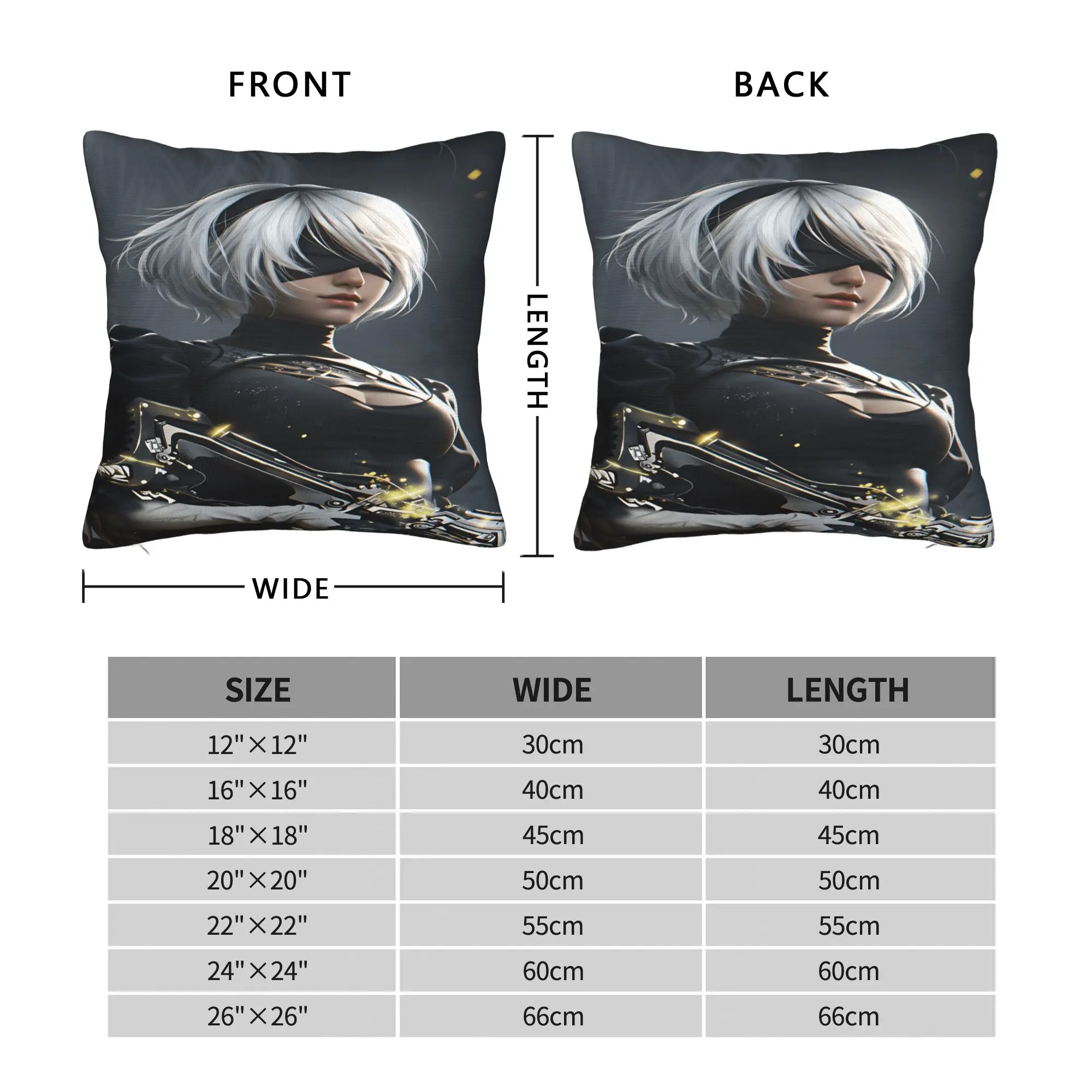 Game N-Nier Automata Pillowcases  Fashion Pillow Case For Sofa Home Decoration Graphic Pillow Cover