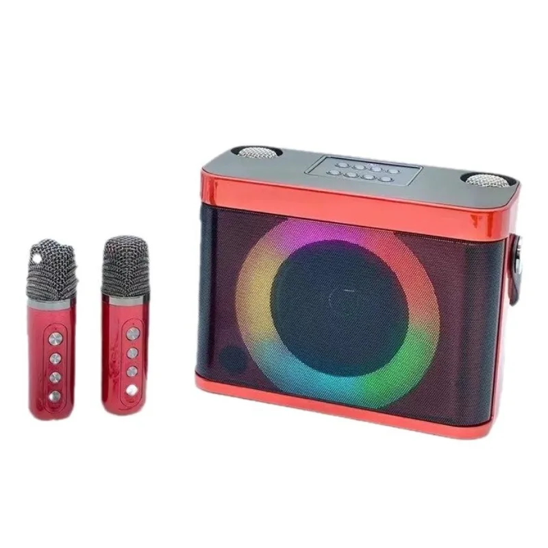 YS-219BT Bluetooth Speaker with Dual Wireless Mics for Home Karaoke KTV and Mobile Singing Portable