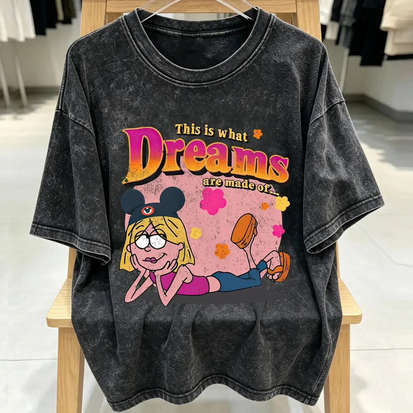 washed T Shirt Lizzie Mcguire This Is What Dreams Are Made Of Mcquire Song long or short sleeves vintage Washed Versatile
