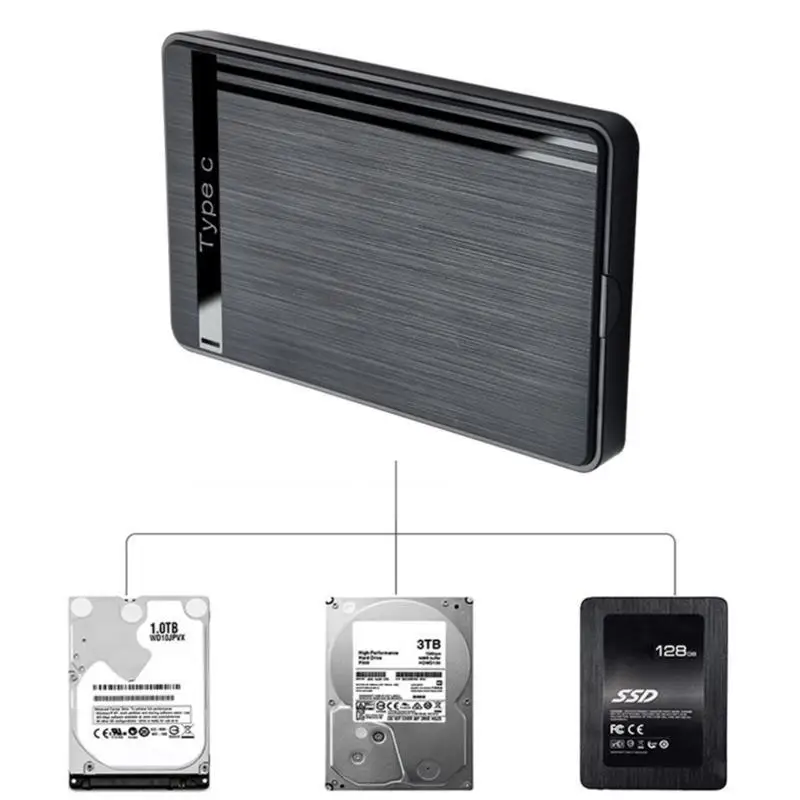 652F USB 3.1 Hard Drive Case 2.5Inch SSD Disk Toolsfree  Type C 3.1 HDD Enclosure