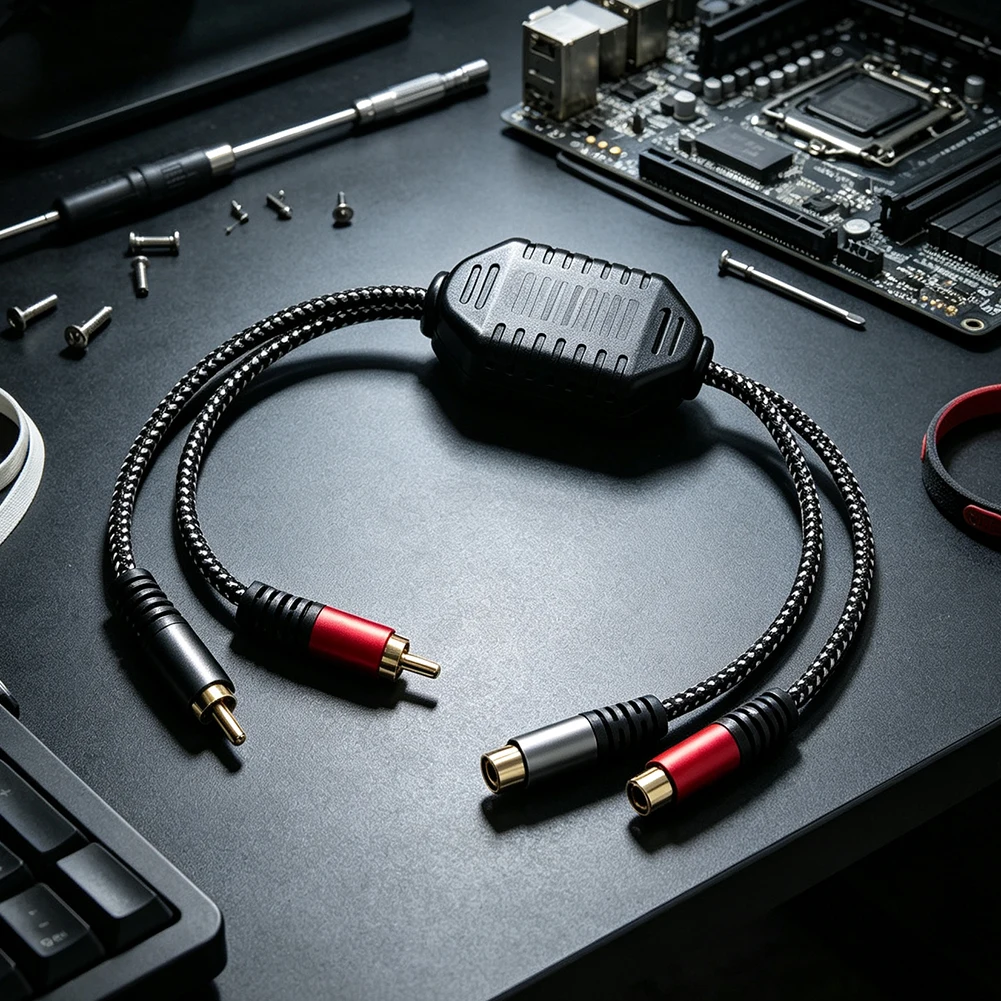 1pc Dual-channel For RCA Audio Signal Isolator Eliminates Hum Noise Obstruction For Video Systems Accessories
