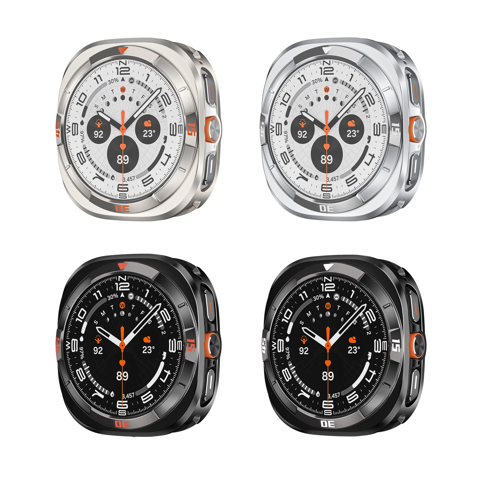 Luxury Aluminum Alloy+PC Protective Case for Samsung Galaxy Watch Ultra 47mm Shockproof Frame Cover, 4 Colors Availablev