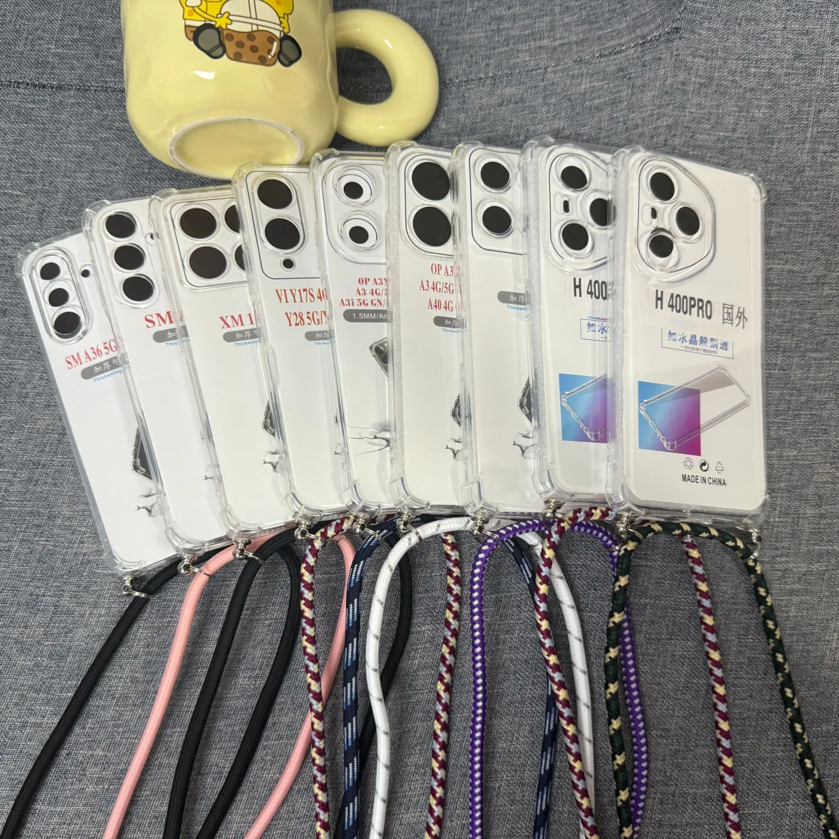 Fundas Collar, cordón cruzado con correa, funda de teléfono para Redmi 15 15C 4G 5G Europa Poco C85, funda de silicona transparente con cordón suave