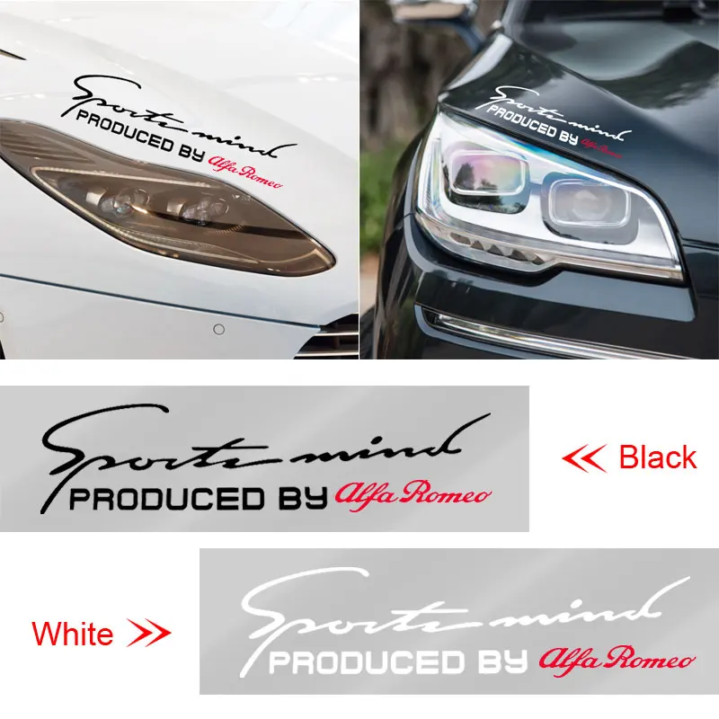 1PCS Sport Letter Vinyl Reflective Decal Car Headlight Eyebrow Stickers For Alfa Romeo Giulietta 940 Spider 939 Mito 955 159 147