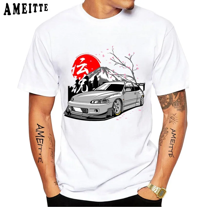

Civic Pandem EG6 JDM Legend T-Shirt New Summer Fashion Men Short Sleeve Hip Hop Boy Casual Tops White Tees