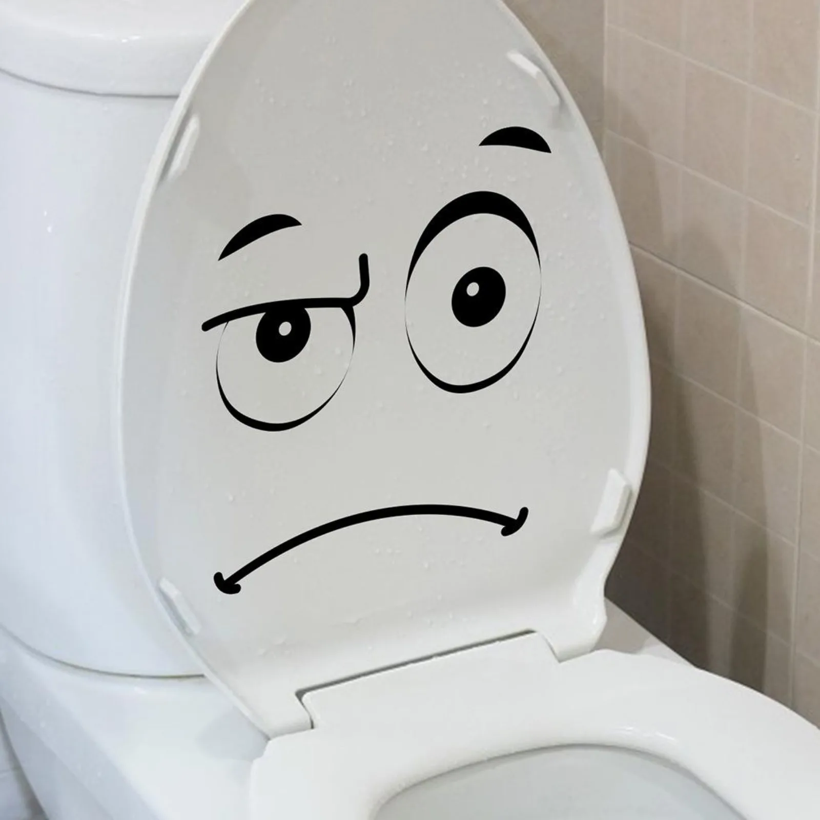 Washroom Room WC Toilet Seat Stickers Put ME Down Monster Smiley Face Wall Art Decal Sticker Funny Kids Potty Training view 4