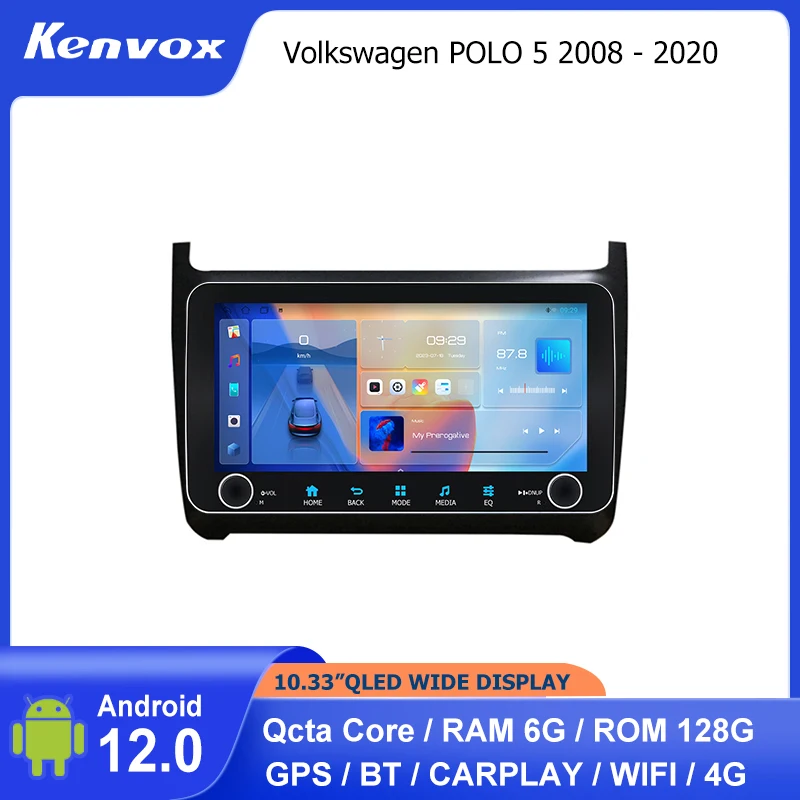 

Автомагнитола 2 din QLED, 10,33 дюйма, Android, для Volkswagen POLO 5 2008-2020, мультимедиа, GPS-навигация, Авторадио, головное устройство с видео