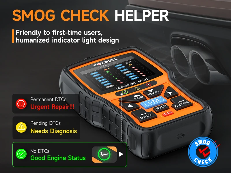Foxwell High Quality Universal OBD2 Diagnostic Tool with Multi-Languages Engine Analyzer NT301 Auto Car Scanner
