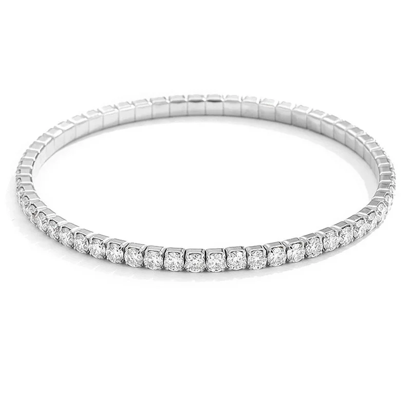 2.5mm/3mmD Color Moissanite Tennis Bracelet 925 Sterling Silver Plated White Gold Bracelet for Women Man Sparkling Party Jewelry