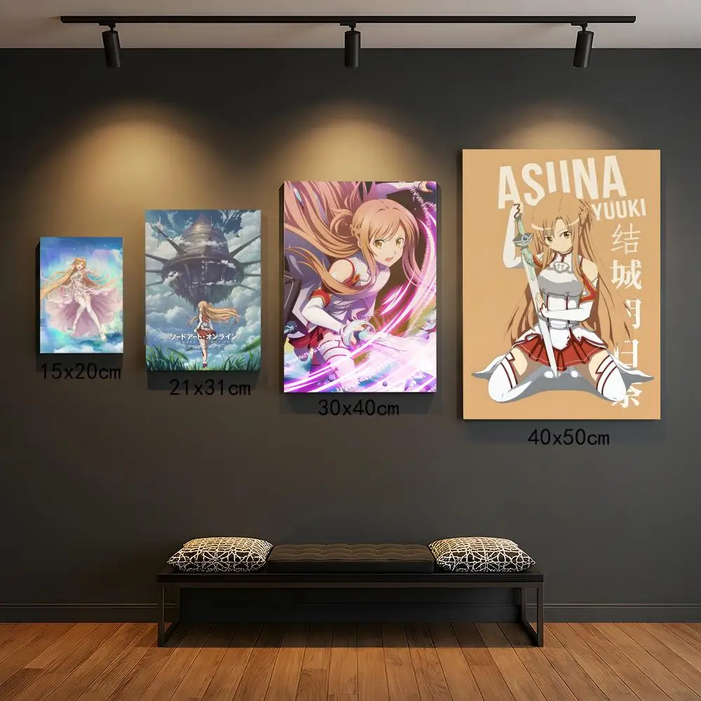 Y-Yuuki A-Asuna S-Sword Art OnlineS Poster Premium PP Wall Decal - Peel & Stick, HD Print, Waterproof Home Decor