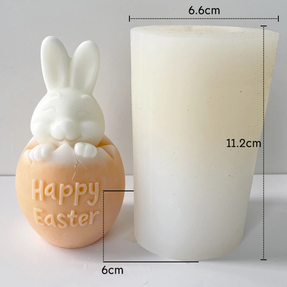 

Easter Rabbit Candle Mold DIY Easter Shell Breaking Rabbit Aromatherapy Gypsum Ornament Silicone Mold