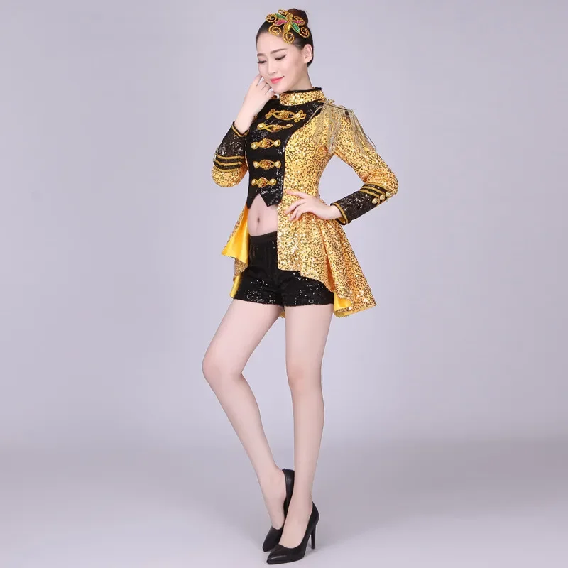 

Jazz Dance New Modern Dance Youth Adult Female Sexy DS Bar Open Navel Set Tailcoat Performance Costume