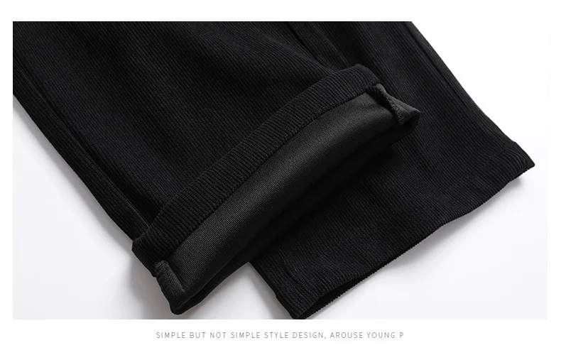 Männer Casual Hosen Elastische Taille Jogginghose Herbst Winter Kleidung Kordelzug Hosen Männlichen Cord Warme Große Größe Hosen – Detail 9