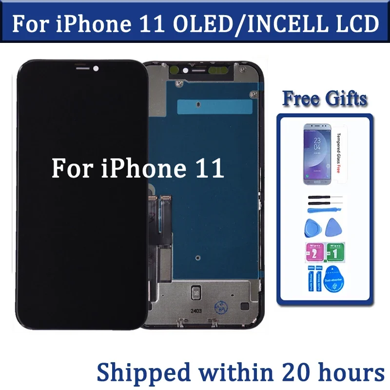 100% TEST OLED for iphone 11 LCD Display Touch Screen Digitizer Assembly With 3D Touch for iPhone 11 LCD Replacement