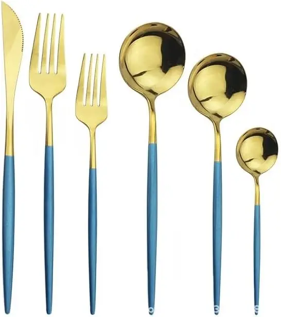 

Silverware Set, 6/24/36/48/60/72 Pieces Pink Silver Stainless Steel Steak Knife, Fork And Spoon Set Mirror Portuguese Six-piece