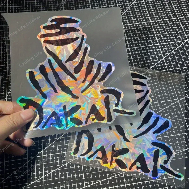 قطعة واحدة من ملصقات Dakar Hologram العصرية - ديكور مروحة من الفينيل المقاوم للماء لخزائن الثلاجات وبضائع الرالي #1