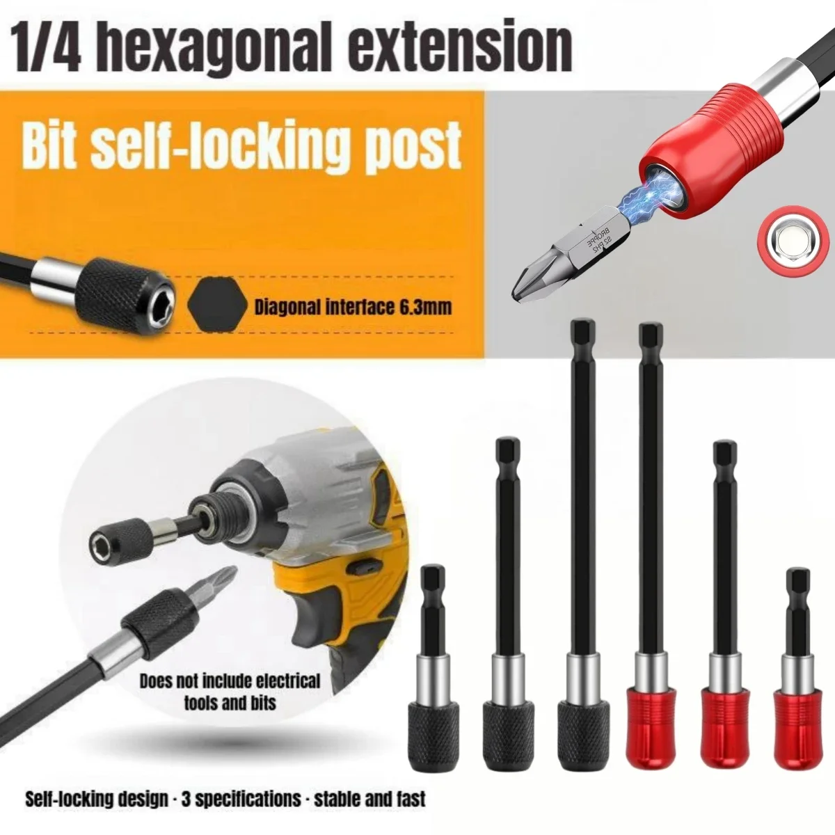 Screwdriver Extended Connecting Rod Electric Drill Joint Self-locking Connecting Rod Sleeve Extended Rod Magnetic Joint Tool