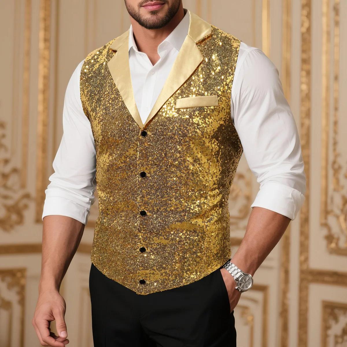Chaleco dorado: El mejor vestido para eventos de gala y ocasiones especiales