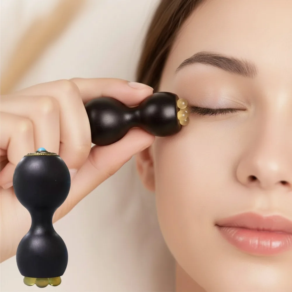 

Sandalwood Face Massage Nose & Eye Massager Relaxation Tool Handheld Facial Lotus Shape Meridians Acupoint Massage Tool