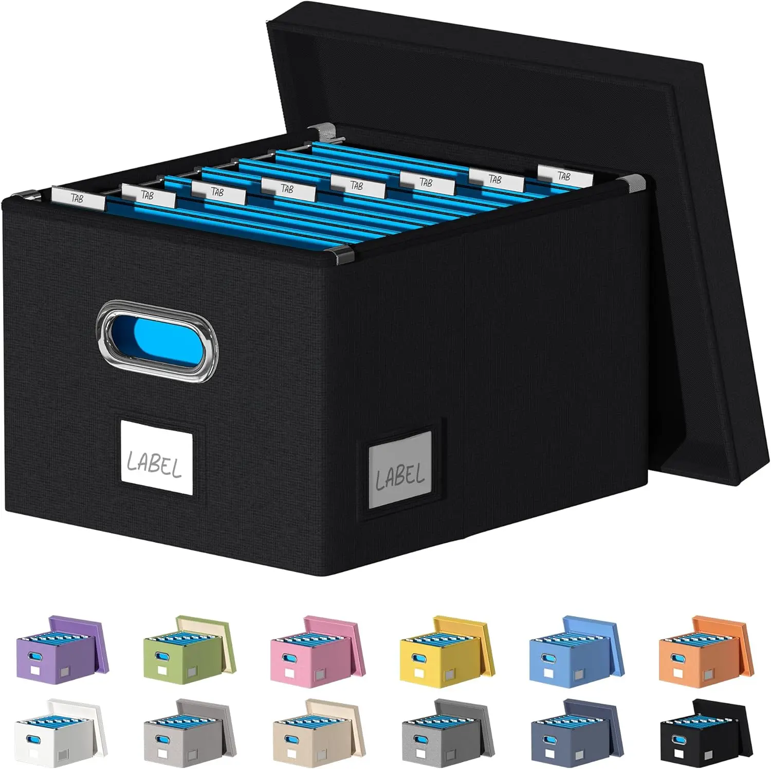 

Органайзер для файлов: складной ящик для хранения документов с крышками для офиса и дома, легко выдвижной, с ручкой