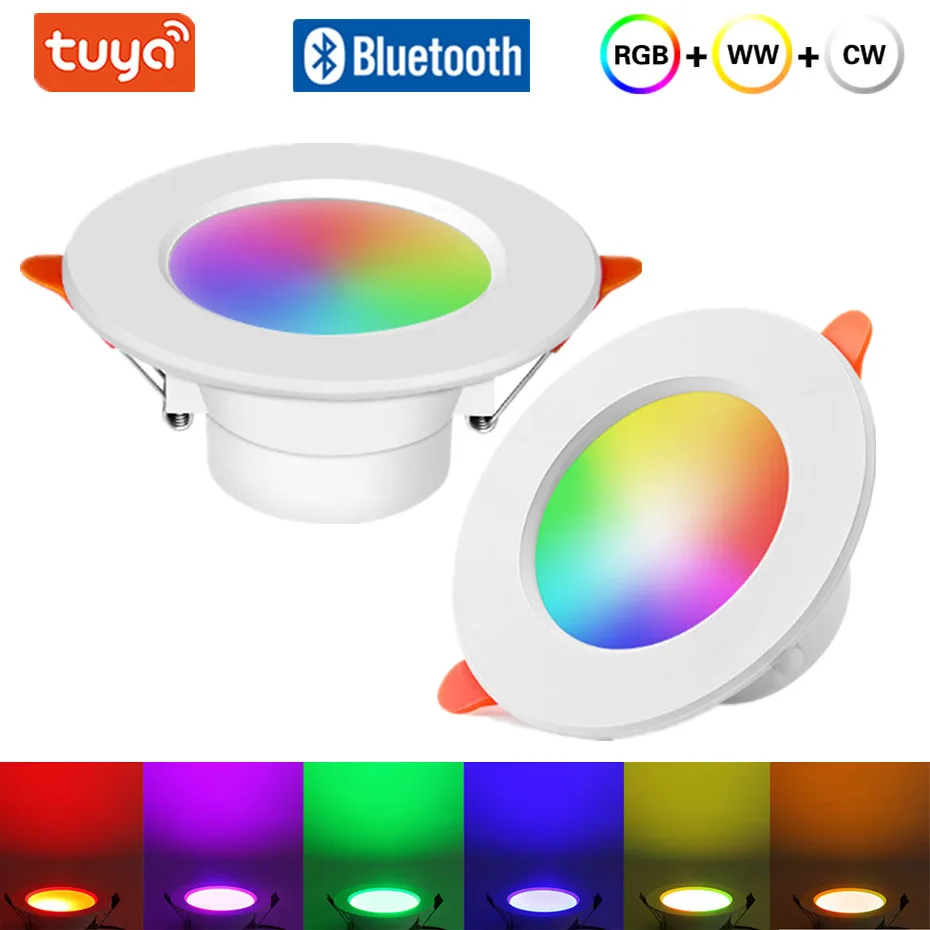 

Tuya Smart Bluetooth 10W Spot Led Downlight RGB+CW+WW App Control, RGBW RGBWW Led Ceiling Down Light 10W 15W With Remote Control