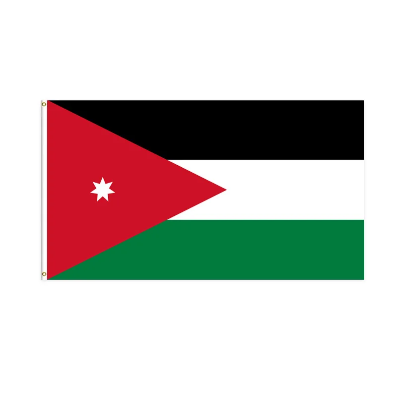 Bandera de Jordania de 90x150cm, Bandera del Reino Hashemita de Jordania para Oficina/Actividad/Desfile/Festival/Decoración del Hogar