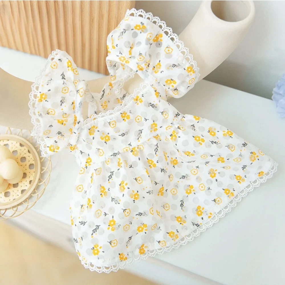 

Hollow Floral Dog Clothes Summer Thin Teddy Bichon Pomeranian Schnauzer Small Dog Pet Princess Skirt