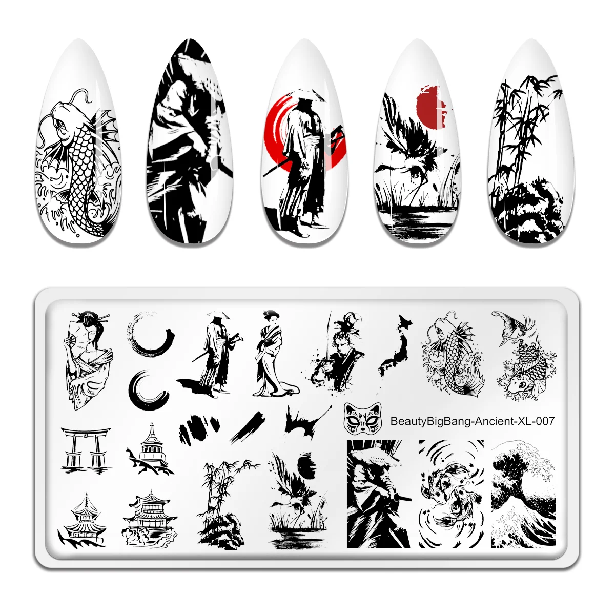 BeautyBigBang Anime Theme Nail Stamping Plate Cartoon Character Japanes DIY Image Stainless Steel Nail Art Template Stencil Tool