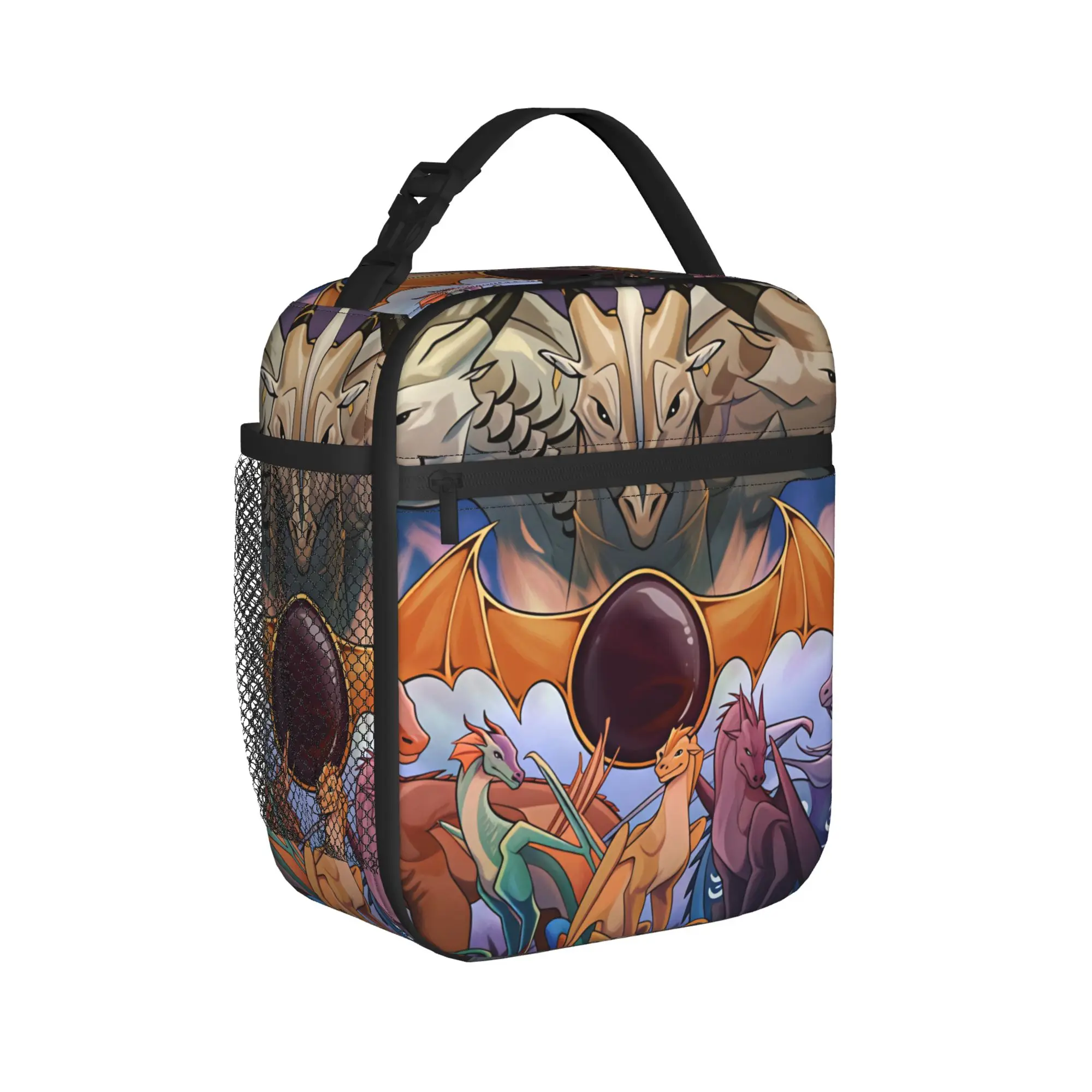 Wing Of Fire dragons Lunch Bag  Portable Zipper Lunch Box Child Office Print Cooler Bag Kawaii Oxford Thermal Lunch Bags