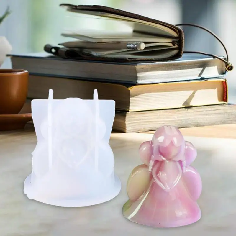 3D Angel Silicone Candle Molds Silicone Molds For Cake Decorating Cute Angel Girl Shape DIY Scented Candle Pendant Decoration image 3