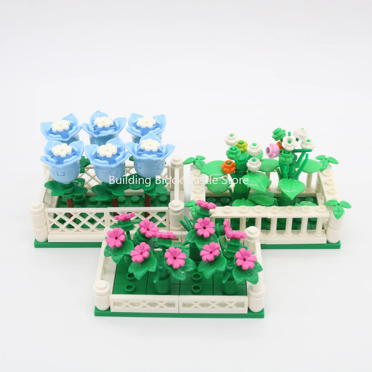 MOC Creative Garden with Cactus, Tulip, Sunflower, Vine Flower for Plant Building Small Particle Building Block Parts.