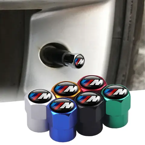 4PCS 금속 자동차 바퀴 타이어 밸브 스템 커버 Bmw M 성능 용 방진 캡 E28 E30 E34 E36 E39 E87 E90 E92 E46 E52 E53 E60