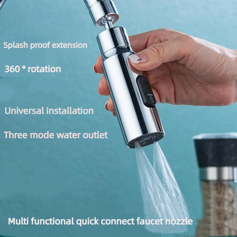 1pc Kitchen Faucet Aerator Faucet 3 Modes Bathroom Anti-splash Sprayer Kitchen Taps Anti-Splash Tap Booster Shower Filter
