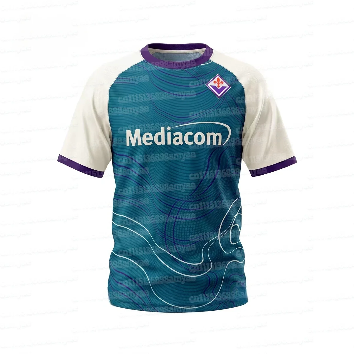Herren Fiorentina Kurzarm-Heimtrikot Jugend-Trainings-Fußballuniform Übergroßes Atmungsaktives Cooles Trikot Familien-Set – Detail 6