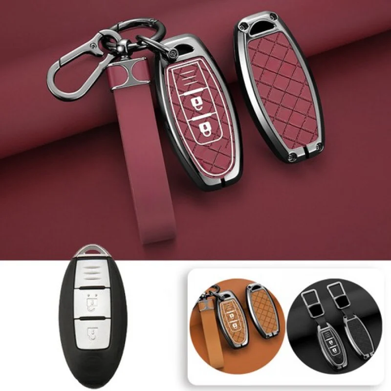 日産-タイタン-ローグ-アルティマ-370z-キャシュカイ用-a-亜鉛合金レザー製-車のキーケースカバー