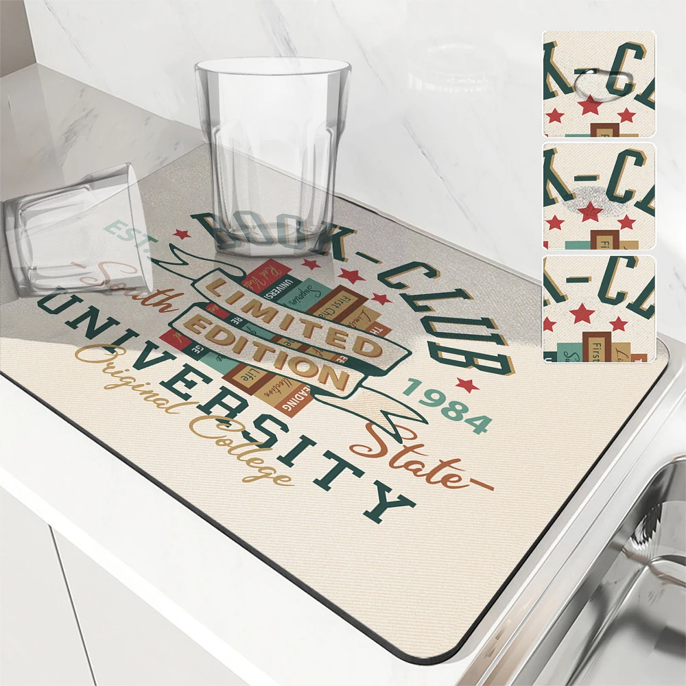 

Кухонный коврик для сушки, коврик для сушки в виде книги, коврик для сушки кофе, Абсорбирующая салфетка, нескользящий коврик для сушки стаканчиков, аксессуары для украшения стола