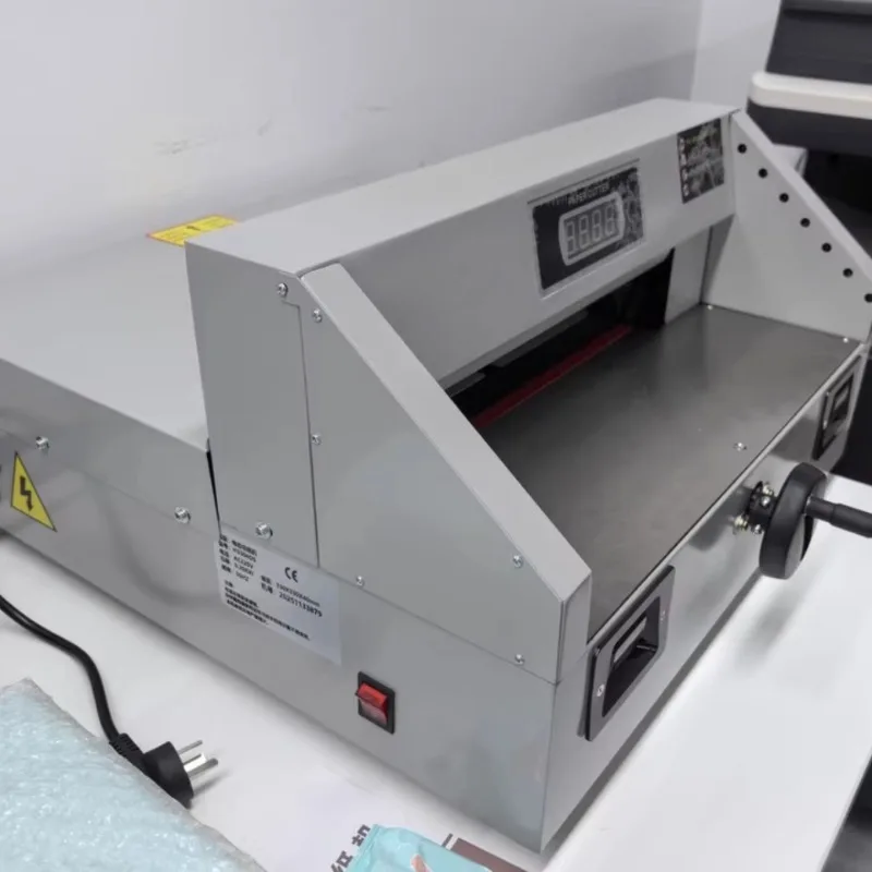 HW330 Heavy Duty Electric Paper Cutter Desktop Guillotine for A4 Book Document Office Industrial Cutting Machine