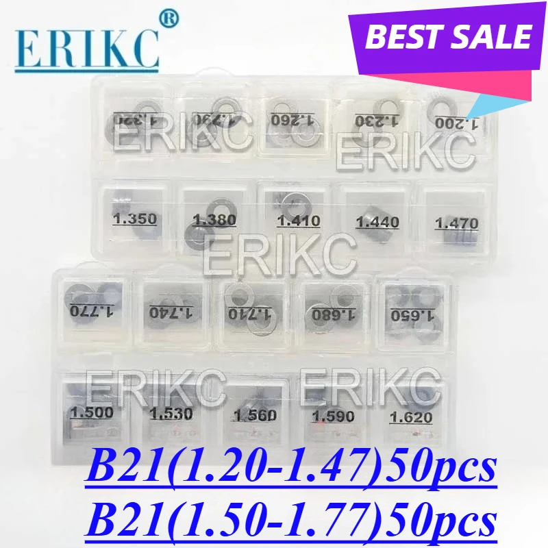

50PC B21 Injector Adjustment Shim Size 1.20-1.47mm Diesel Inyector Nozzle Adjusting Washer Sizes 1.50-1.77mm 100pcs