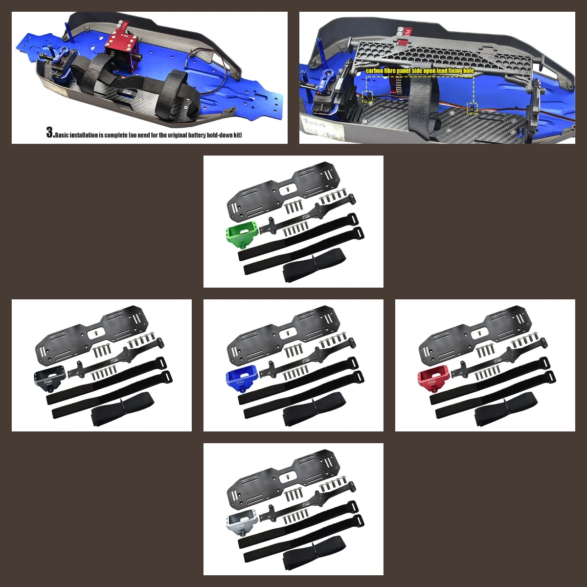 GPM TRAXXAS 1/8 4WD Sledge For Alu.7075 Servo Mount And Carbon Fiber Battery Compartment